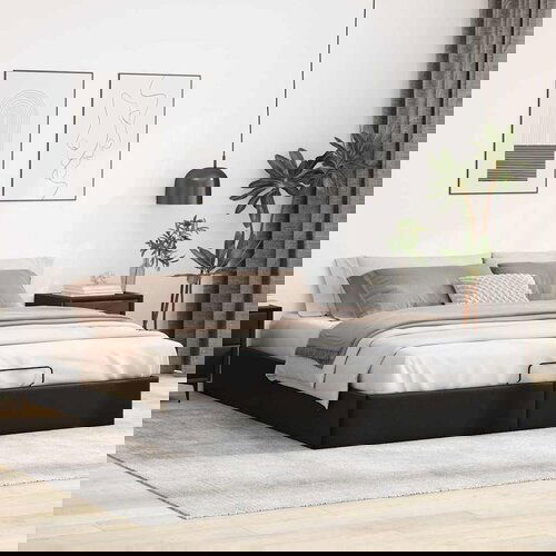 VidaXL Otomanski posteljni okvir brez vzmetnice črn 200x200 cm Slike
