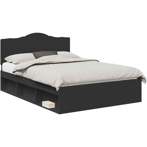 vidaXL konstrukcija postelje črna 160 x 200 cm masivno borovo les, (5000102603) Cene