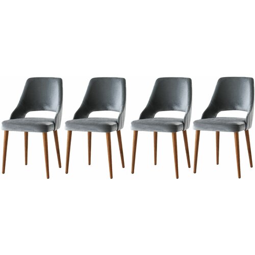 HANAH HOME Açelya - grey - 1 grey chair set (4 pieces) Cene