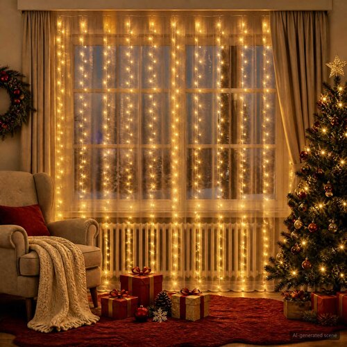  Svjetlosne zavjese 300 LED lampica Topla bijela 300 x 300 cm Cijene