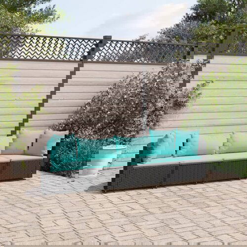 vidaXL 4-dijelni set vrtnih sofa od poliratana s jastucima crni Cijene