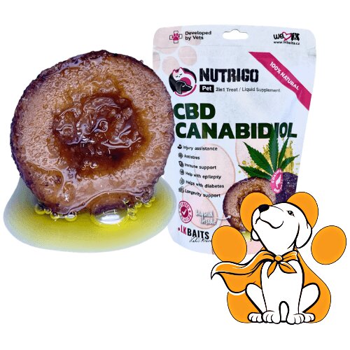LK Baits Nutrigo Dog Supplement CBD Canabidiol, S/M 170g, Za Jačanje Imuniteta Slike