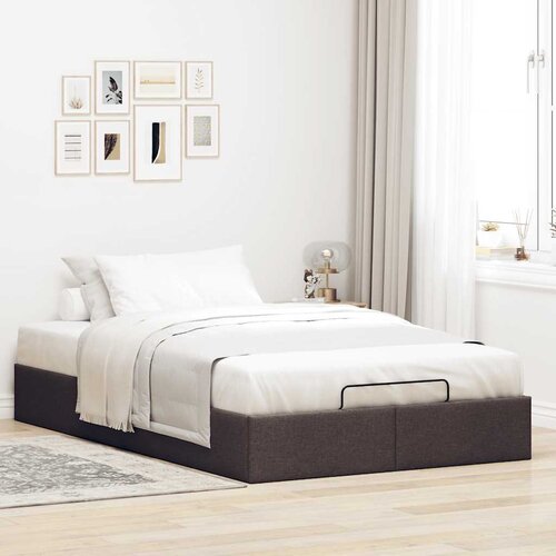 VidaXL okvir za krevet bez madraca tamnosmeđi 120x190 cm od tkanine Slike