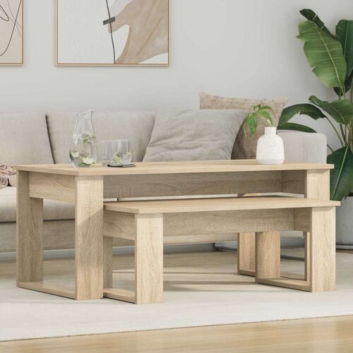  Set stolića za kavu 2 pcs Sonoma hrast Konstruirano drvo Cijene