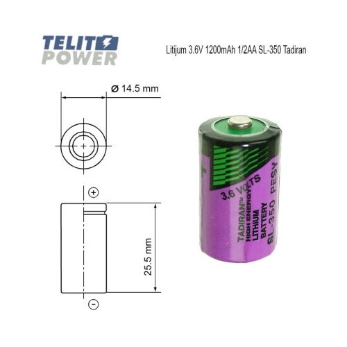 Tadiran litijum 1/2AA ( 14250 ) 3.6V 1100mAh SL-350 ( 2837 ) Cene