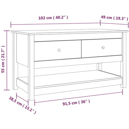  Stolić za kavu sivi 102x49x55 cm od masivne borovine Slike