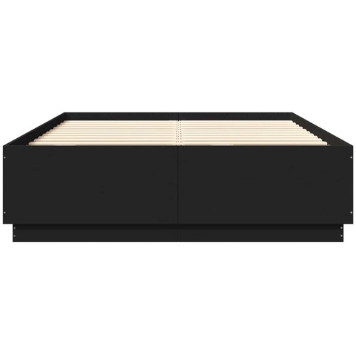  Okvir za krevet crni 150x200 cm konstruirano drvo Slike