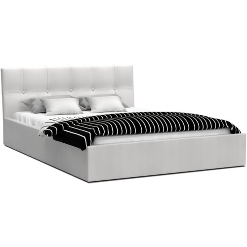 Molarem Home Tapecirani krevet RINO 140*200 bijela tkanina Slike