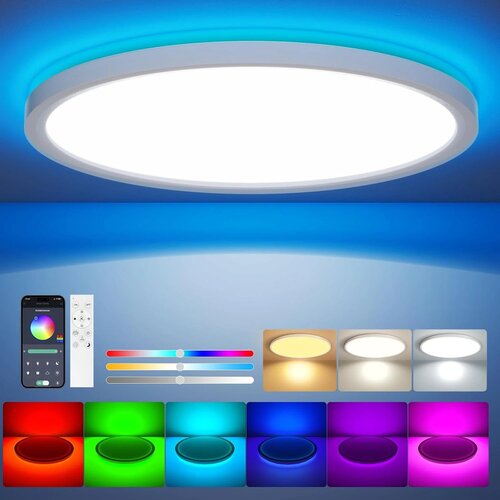 Aphyni RGB LED stropna svetilka 24 W 30 cm z upravljanjem prek aplikacije Cene