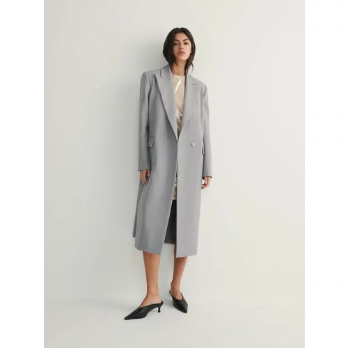 Reserved plašč v slogu suknje - siva
