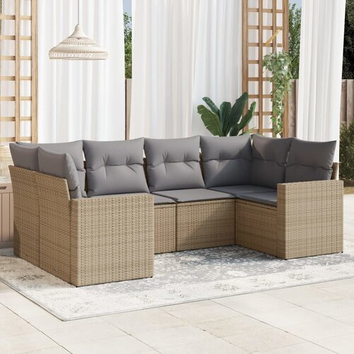 vidaXL 6-dijelni set vrtnih sofa s jastucima bež od poliratana Cijene