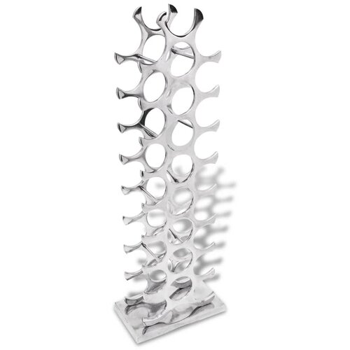 vidaXL Stojalo za Vino Aluminijasto Srebrne Barve 27 Steklenic Cene