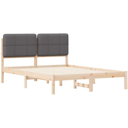  Krevetni okvir s tapiciranim uzglavljem Tamno siva 135 x 190 cm Slike