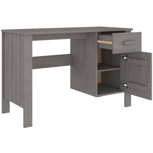  Radni stol HAMAR svjetlosivi 113 x 50 x 75 cm masivna borovina Slike