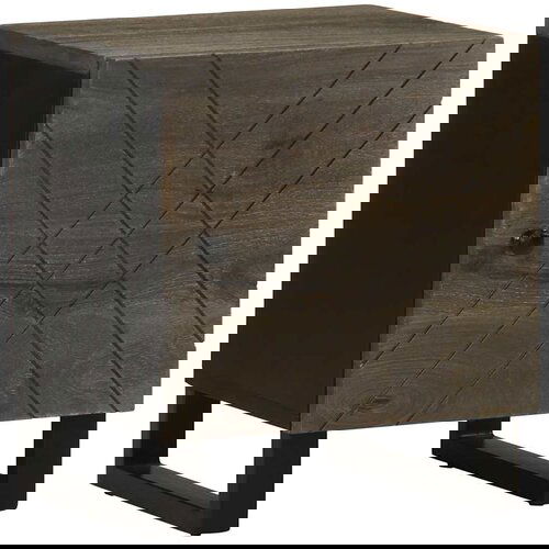 vidaXL Noćni ormarić crni 40 x 33 x 46 cm od masivnog drva manga Cijene