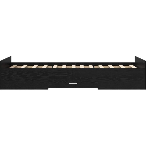  Okvir kreveta s pohranom s ladicama Crni hrast 80 x 200 cm Slike