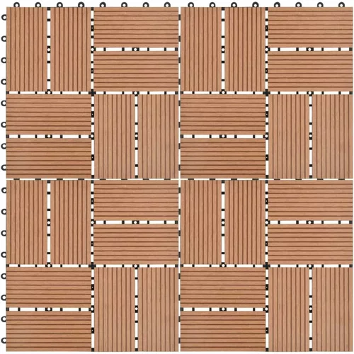  Talne plošče 11 kosov WPC 30x30 cm 1 m² rjave, (21143963)