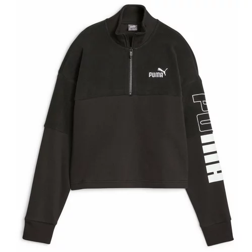 Puma Sportska sweater majica 'POWER' crna / bijela