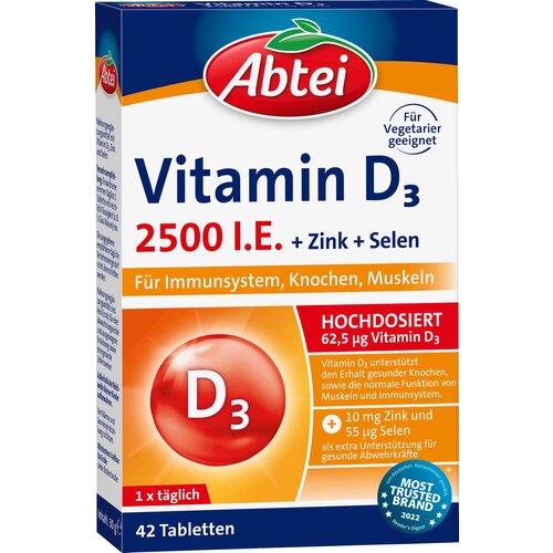 Abtei Vitamin D3 2500 IU - 42 tabl. Slike