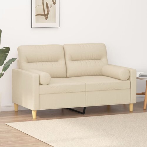 vidaXL Kavč dvosed z blazinami krem 120 cm blago Cene
