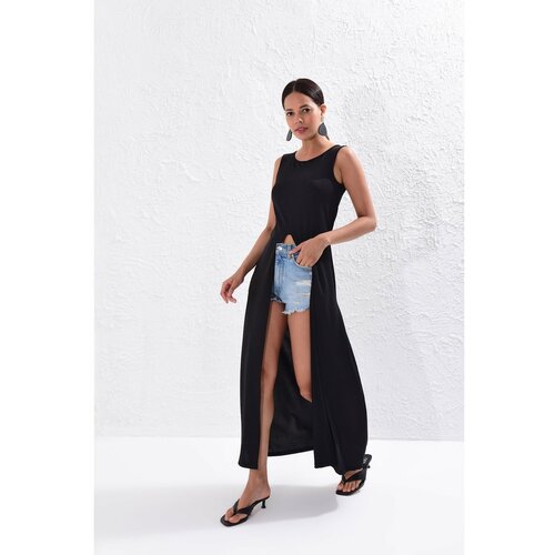 Cool & Sexy Women's Black Long Tunic Dress YI1823 Cene