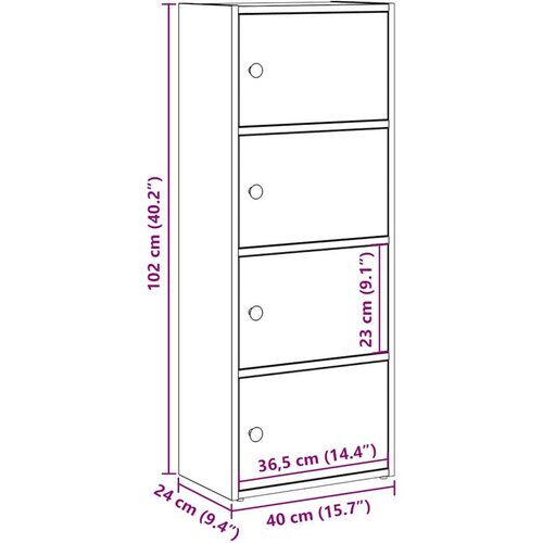 VidaXL Regal za knjige boja hrasta 40x24x102 cm od konstruiranog drva Slike