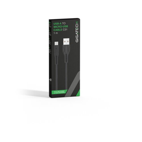  USB na mikro kabel Gigatech C31 1m, crni Cijene