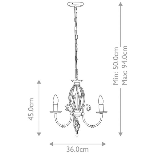 Elstead Lighting Elstead ART3-BLACK - Luster na lancu ARTISAN 3xE14/60W/230V Slike