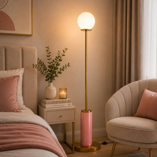 Opviq podna lampa Moira-20203-H, 1 &times; E27, roze Cene