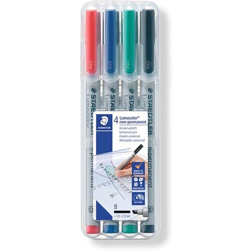 Staedtler Marker lumocolor nonpermanent, b, 4/1 v etuiju 312 WP4 Slike