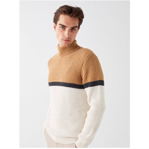 LC Waikiki Turtleneck Long Sleeve Color Block Men&amp;#039;s Knitwear Sweater. Slike