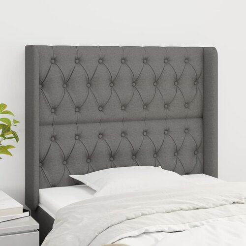  Uzglavlje s u&scaron;ima tamnosivo 103x16x118/128 cm od tkanine Cijene