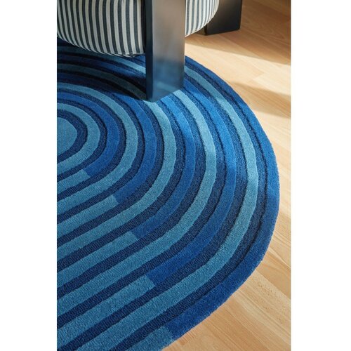 Flair Rugs Temno modra ročno tkana volnena preproga 150x240 cm Conway Retro &amp;ndash; Slike