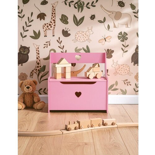 Premier Housewares Ružičasti dječji ormar s klupom 60x62x34 cm Pink Heart &amp;ndash; Slike
