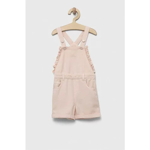 Guess Dječje hlače s naramenicama boja: ružičasta