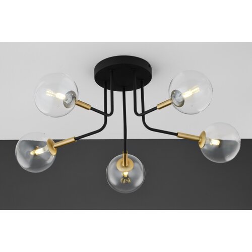 Jupiter 2040 - Luster na &amp;scaron;ipci BURANO 5xG9/10W/230V crna/zlatna/prozirna Slike
