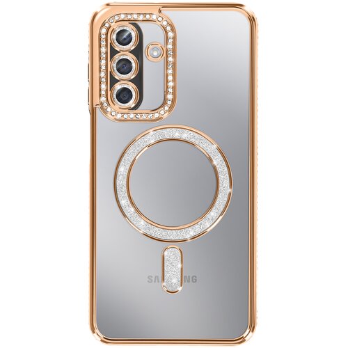 AVIZAR Ovitek za Galaxy A17, združljiv z MagSafe, z okrasnim obodom iz strasa, Zlata, (5000189523) Cene
