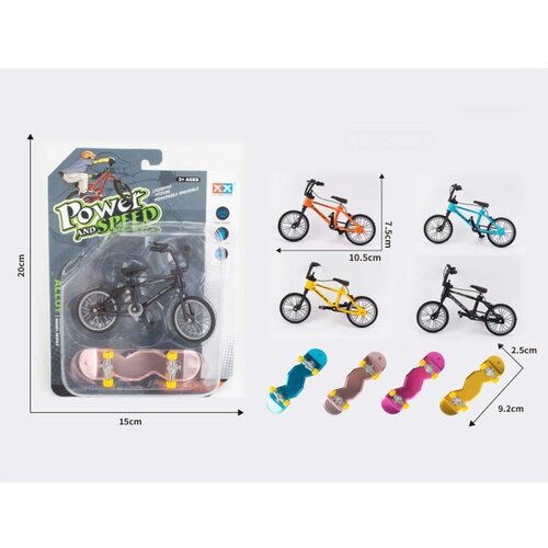 Metalni (die-cast) mini bicikl + fingeroard , 10,5 cm Slike