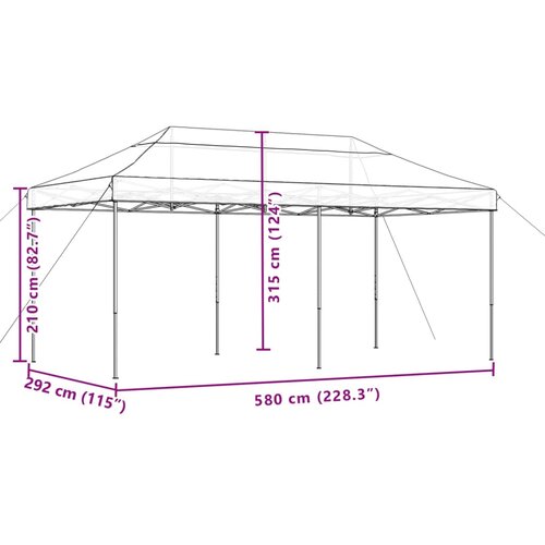  Sklopivi prigodni &amp;scaron;ator za zabave bordo 580x292x315 cm Slike
