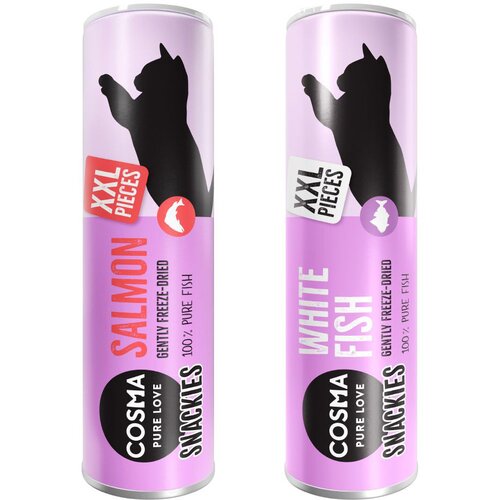 Cosma Snackies XXL koščki v mešanem pakiranju - 40 g, 2 sorti (losos & bela riba) Cene