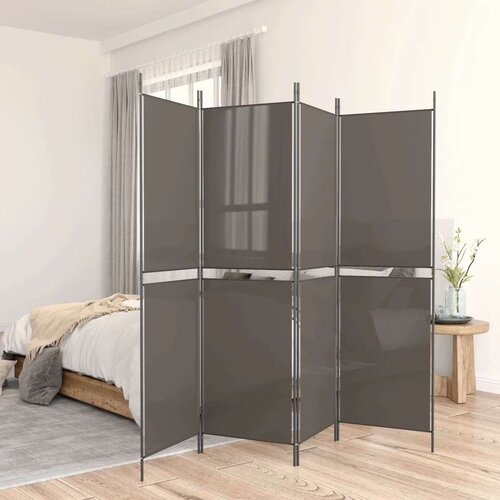 Sobna pregrada s 5 panela antracit 250 x 220 cm od tkanine Cijene