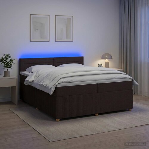  Boxspring krevet s madracem Tamno smeđa 200 x 200 cm Tkanina Cene
