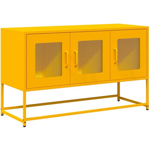 Maison Chic TV omarica - TV stojalo - Televizijska omarica gorčično rumena 100,5x39x60,5cm hladno valjano jeklo, (21699761) Cene