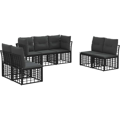  Set vanjskih sofa Crna Poliester Slike