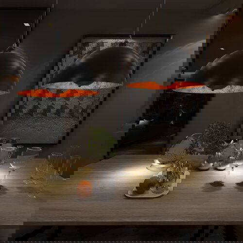 The Living Store Stropna svetilka 2 kosa črna in zlata pol-okrogla 40 cm E27 - Stropna Svetilka, (21383351) Slike