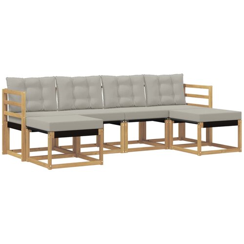vidaXL Zunanja garnitura za sedenje 6 pcs Bela in svetlo siva, (5000280095) Cene