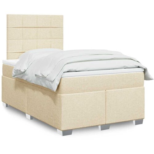  Krevet s oprugama i madracem krem 120 x 200 cm od tkanine Cijene