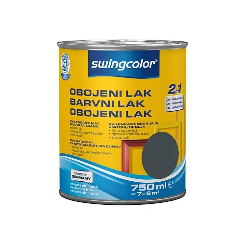 SWINGCOLOR Akrilni barvni lak (svilenkasto mat; barva: antracit siva; 750 ml)
