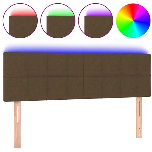 vidaXL LED posteljno vzglavje temno rjavo 144x5x78/88 cm blago, (20736775) Cene