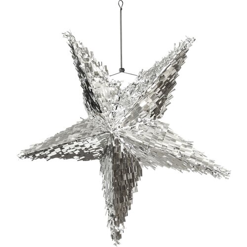 PARTY DECO zložljiva pinata - zvezda, 68x68x30cm, srebrna Slike